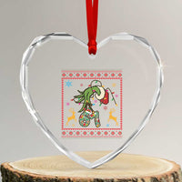 Green Hand 67 Meme Ugly Sweater Heart Crystal Glass Ornament Funny Holiday Gift - Wonder Print Shop