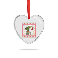 Green Hand 67 Meme Ugly Sweater Heart Crystal Glass Ornament Funny Holiday Gift - Wonder Print Shop