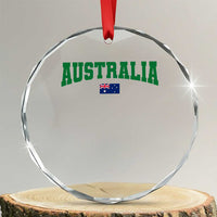 Green Yellow Australia Crystal Glass Ornament Down Under Team Australia Flag Varsity Lettering Soccer Fans Football Tournament