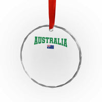 Green Yellow Australia Crystal Glass Ornament Down Under Team Australia Flag Varsity Lettering Soccer Fans Football Tournament