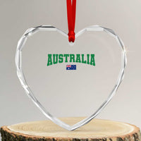 Green Yellow Australia Heart Crystal Glass Ornament Down Under Team Australia Flag Varsity Lettering Soccer Fans Football Tournament