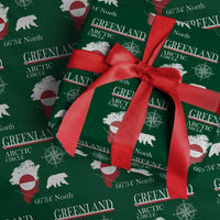 Greenland Arctic Circle Wrapping Paper Roll Map Compass and Polar Bear Adventure