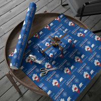 Greenland Arctic Circle Wrapping Paper Roll Map Compass and Polar Bear Adventure