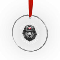Greenland Bear We Will Defend Our Freedom Crystal Glass Ornament Polar Bear Soldier National Pride