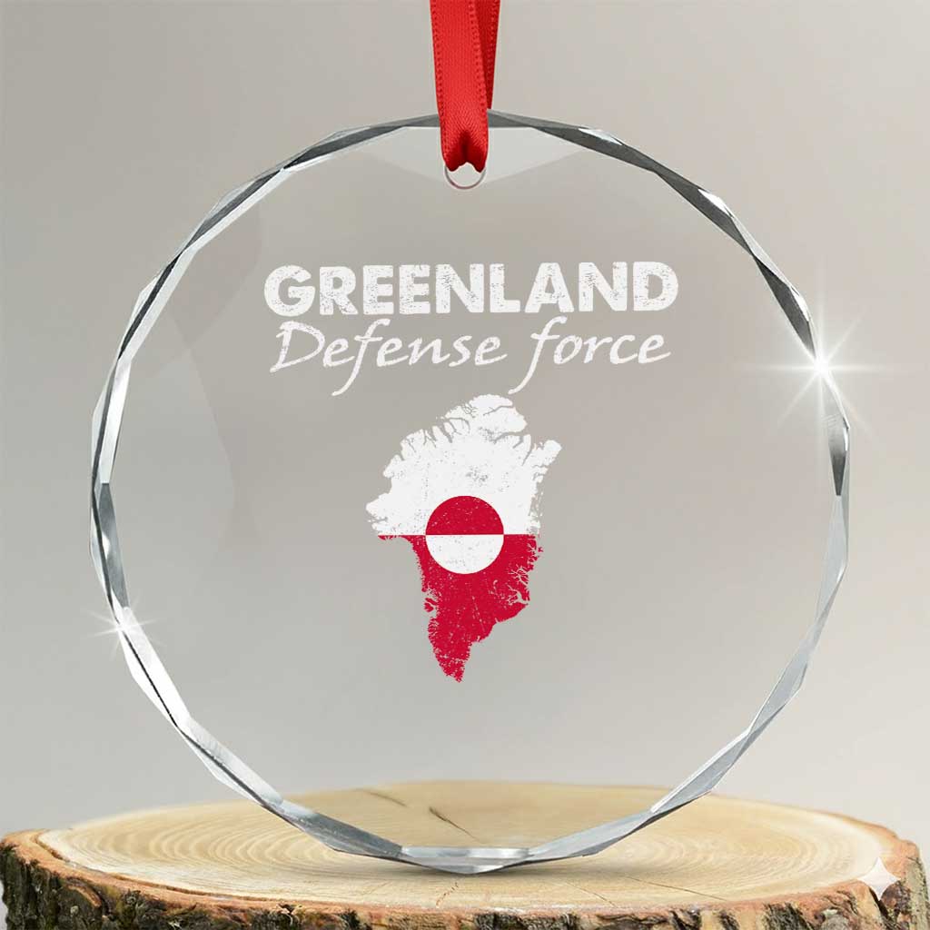 Greenland Defense Force Crystal Glass Ornament Political Statement Greenland Policy