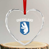 Greenland Heart Crystal Glass Ornament Polar Bear Vintage Political Protest