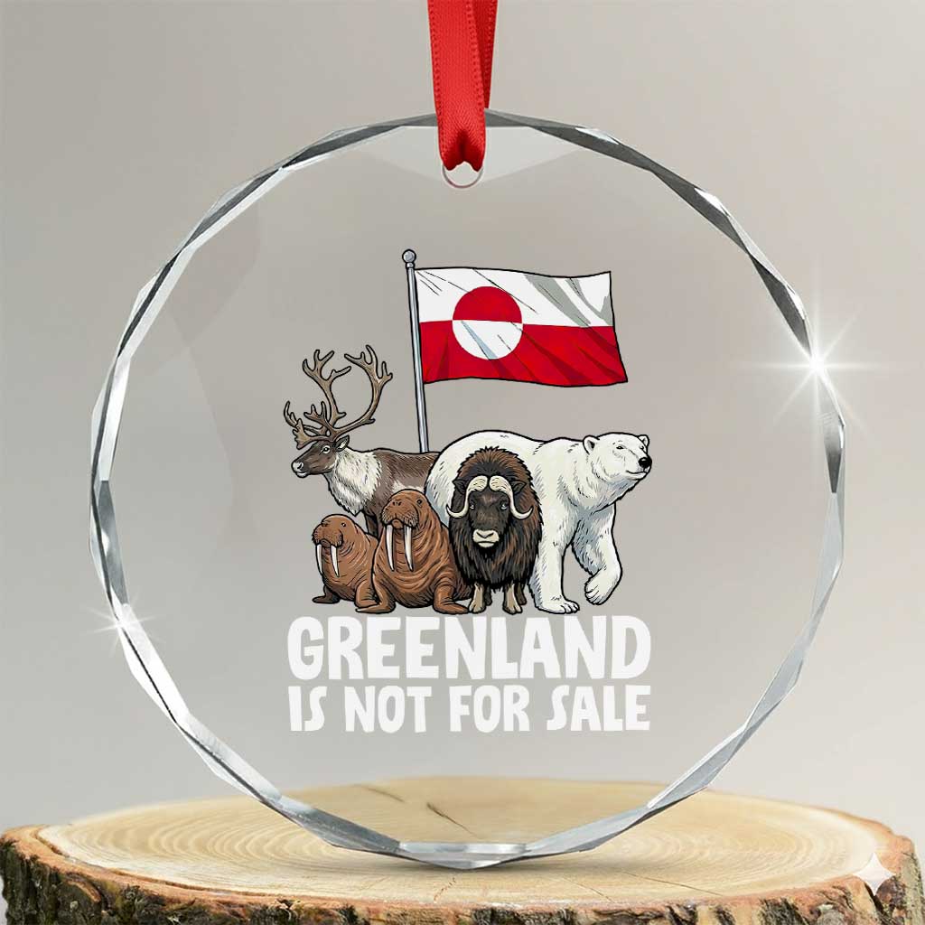 Greenland Is Not For Sale Crystal Glass Ornament Arctic Animal Resist Protest Greenland Flag