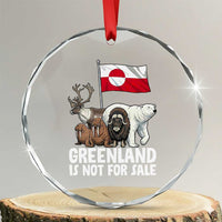 Greenland Is Not For Sale Crystal Glass Ornament Arctic Animal Resist Protest Greenland Flag