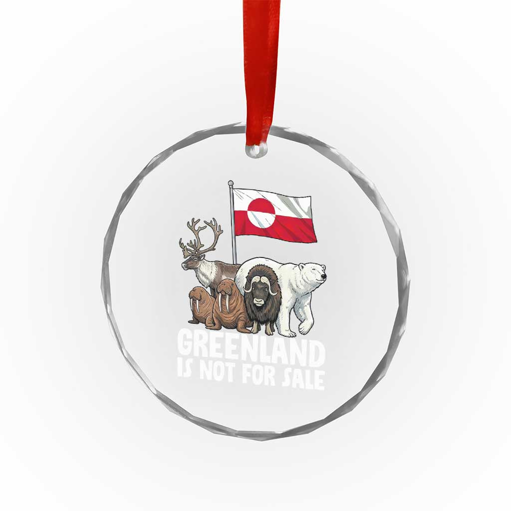 Greenland Is Not For Sale Crystal Glass Ornament Arctic Animal Resist Protest Greenland Flag
