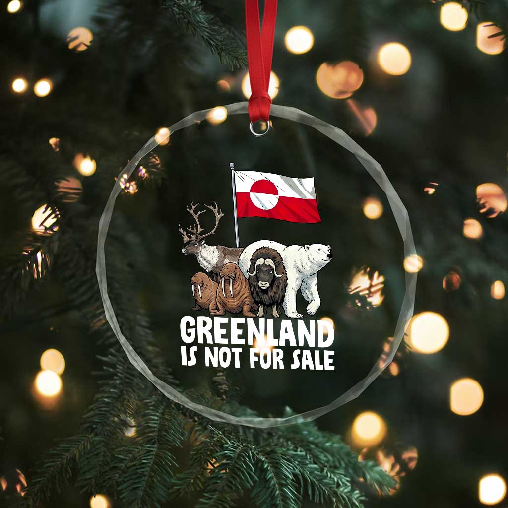 Greenland Is Not For Sale Crystal Glass Ornament Arctic Animal Resist Protest Greenland Flag