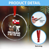 Greenland Is Not For Sale Crystal Glass Ornament Arctic Animal Resist Protest Greenland Flag