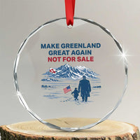 Greenland Is Not for Sale Crystal Glass Ornament Funny Nihilist Penguin Greenland Political Meme FDT