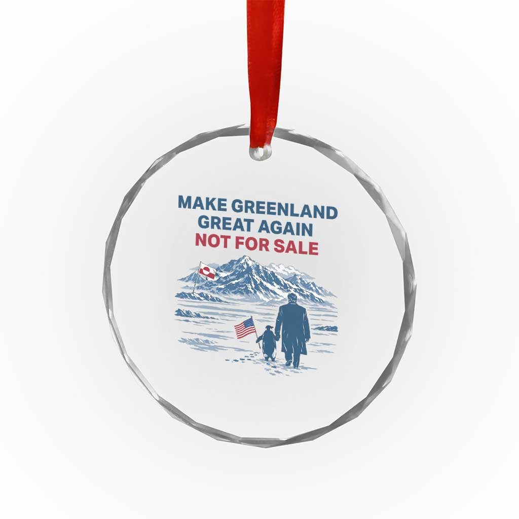 Greenland Is Not for Sale Crystal Glass Ornament Funny Nihilist Penguin Greenland Political Meme FDT