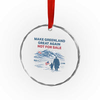 Greenland Is Not for Sale Crystal Glass Ornament Funny Nihilist Penguin Greenland Political Meme FDT