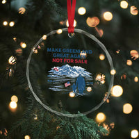 Greenland Is Not for Sale Crystal Glass Ornament Funny Nihilist Penguin Greenland Political Meme FDT