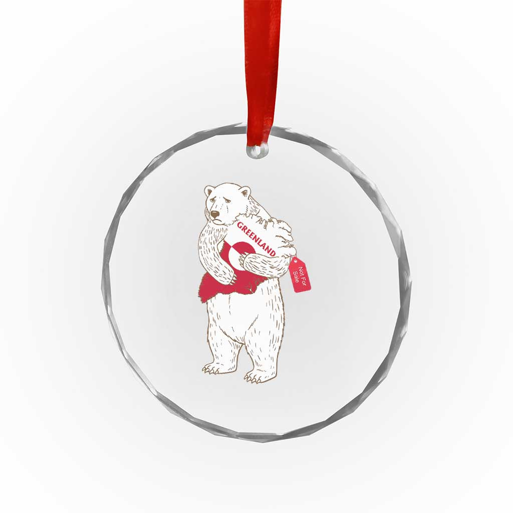 Greenland Is Not For Sale Crystal Glass Ornament Greenland Bear Hug