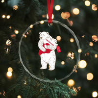 Greenland Is Not For Sale Crystal Glass Ornament Greenland Bear Hug