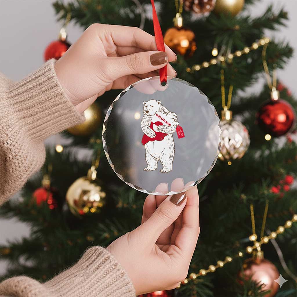 Greenland Is Not For Sale Crystal Glass Ornament Greenland Bear Hug