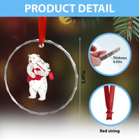 Greenland Is Not For Sale Crystal Glass Ornament Greenland Bear Hug