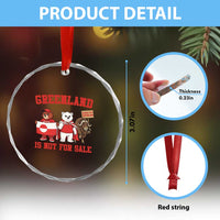 Greenland Is Not For Sale Crystal Glass Ornament Greenland Lover Support
