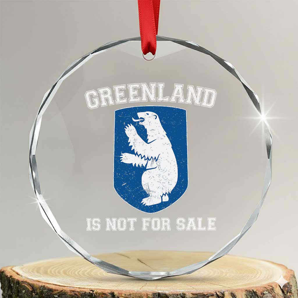 Greenland Is Not For Sale Crystal Glass Ornament Polar Bear Vintage Political Protest