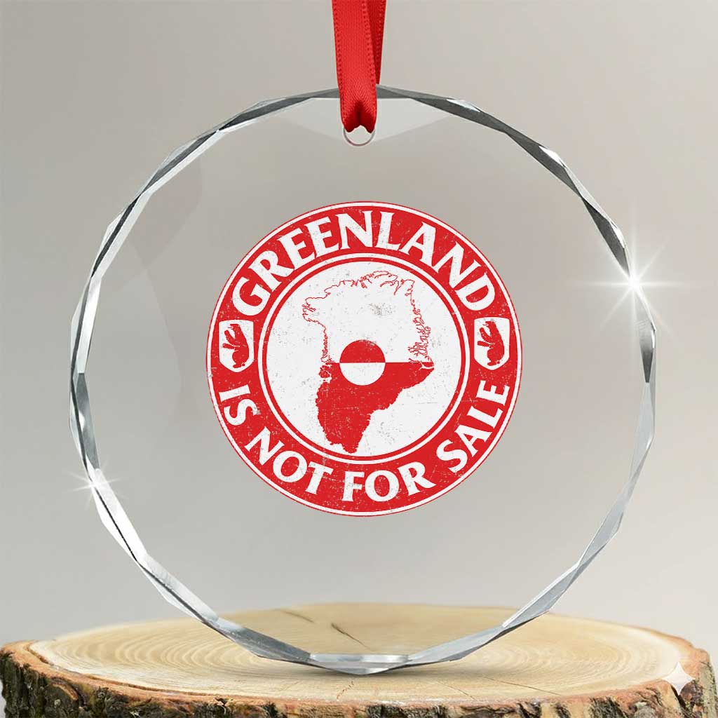Greenland Is Not For Sale Crystal Glass Ornament Political Statement Arms of Greenland