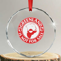 Greenland Is Not For Sale Crystal Glass Ornament Political Statement Arms of Greenland