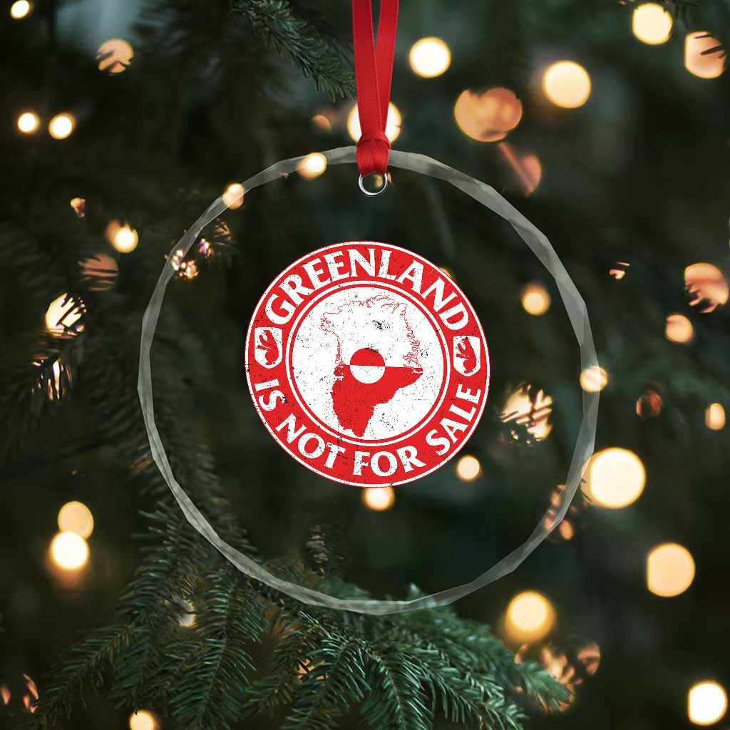 Greenland Is Not For Sale Crystal Glass Ornament Political Statement Arms of Greenland