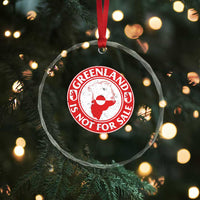 Greenland Is Not For Sale Crystal Glass Ornament Political Statement Arms of Greenland