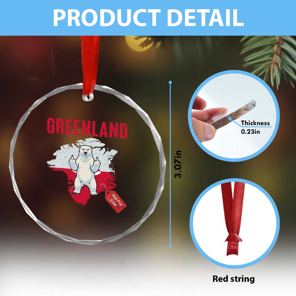 Greenland Is Not For Sale Crystal Glass Ornament Support Greenlander Gift