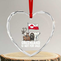 Greenland Is Not For Sale Heart Crystal Glass Ornament Arctic Animal Resist Protest Greenland Flag