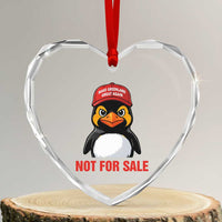 Greenland Is Not for Sale Heart Crystal Glass Ornament Funny Nihilist Penguin FDT Political Meme
