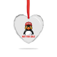 Greenland Is Not for Sale Heart Crystal Glass Ornament Funny Nihilist Penguin FDT Political Meme