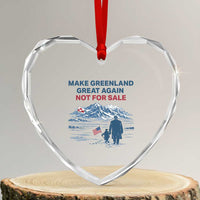 Greenland Is Not for Sale Heart Crystal Glass Ornament Funny Nihilist Penguin Greenland Political Meme FDT