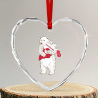 Greenland Is Not For Sale Heart Crystal Glass Ornament Greenland Bear Hug