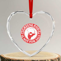 Greenland Is Not For Sale Heart Crystal Glass Ornament Political Statement Arms of Greenland