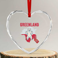 Greenland Is Not For Sale Heart Crystal Glass Ornament Support Greenlander Gift