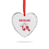 Greenland Is Not For Sale Heart Crystal Glass Ornament Support Greenlander Gift