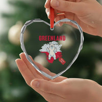 Greenland Is Not For Sale Heart Crystal Glass Ornament Support Greenlander Gift