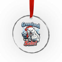 Greenland Is Not For Sale Protest Crystal Glass Ornament Aggressive Polar Bear with Middle Finger Graphic