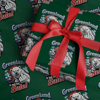 Greenland Is Not For Sale Protest Wrapping Paper Roll Aggressive Polar Bear with Middle Finger Graphic