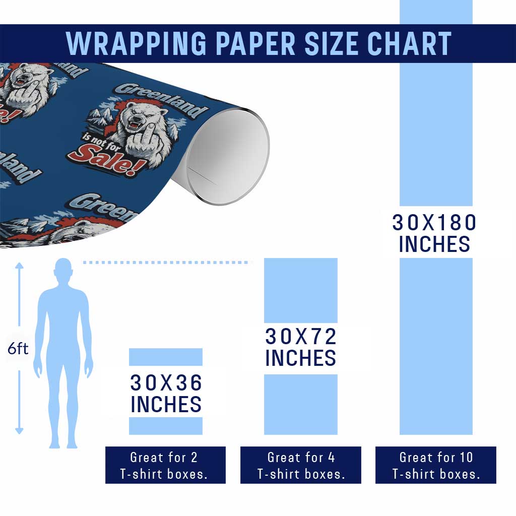 Greenland Is Not For Sale Protest Wrapping Paper Roll Aggressive Polar Bear with Middle Finger Graphic