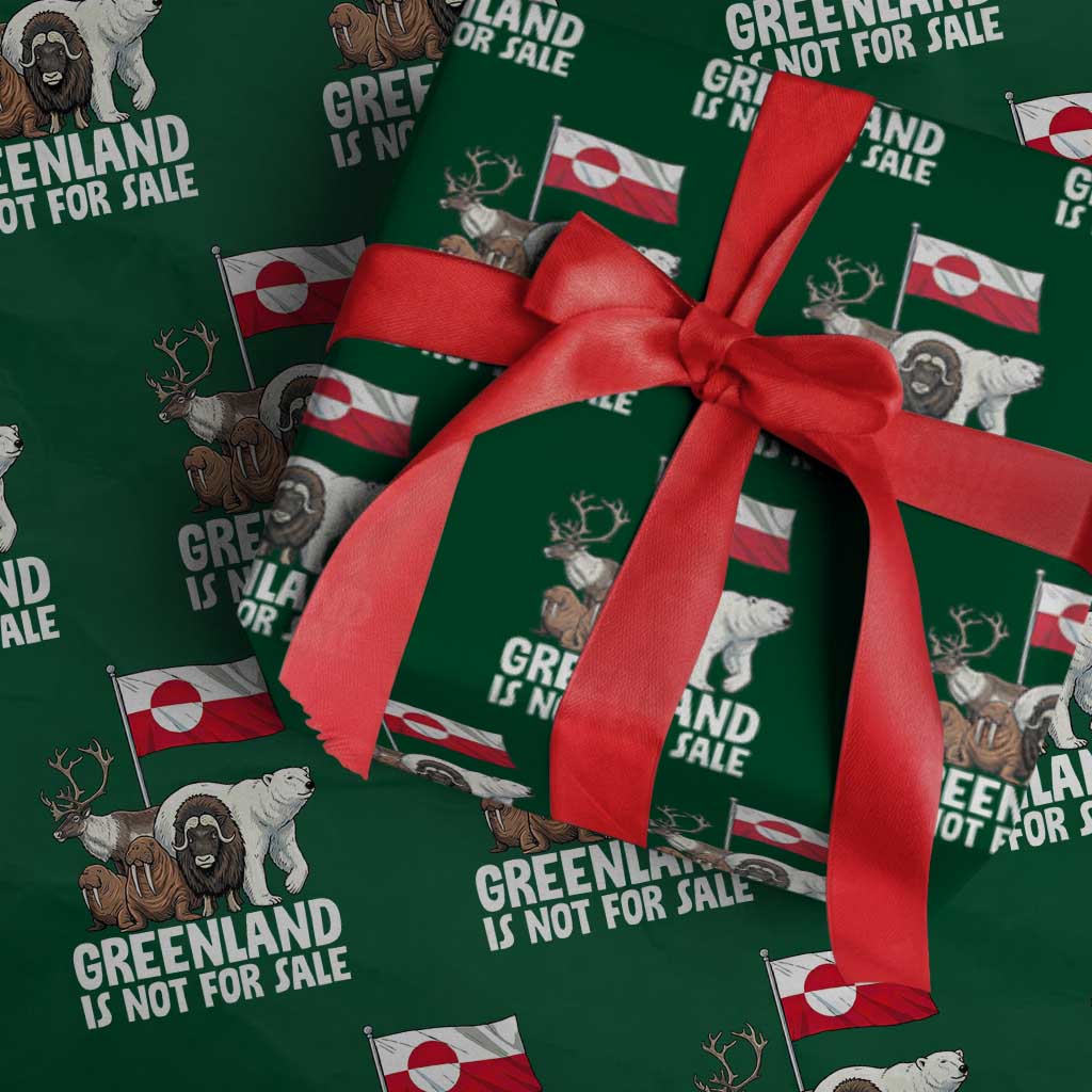 Greenland Is Not For Sale Wrapping Paper Roll Arctic Animal Resist Protest Greenland Flag