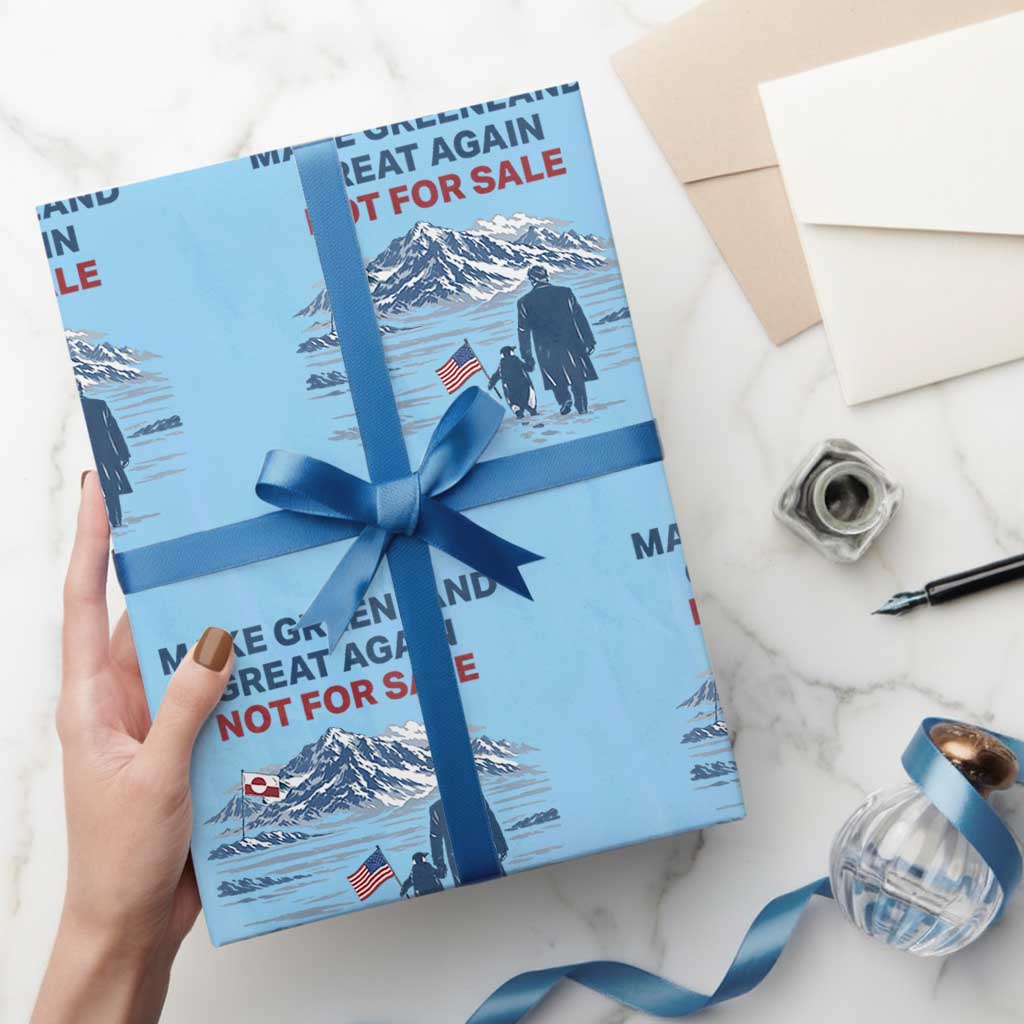 Greenland Is Not for Sale Wrapping Paper Roll Funny Nihilist Penguin Greenland Political Meme FDT