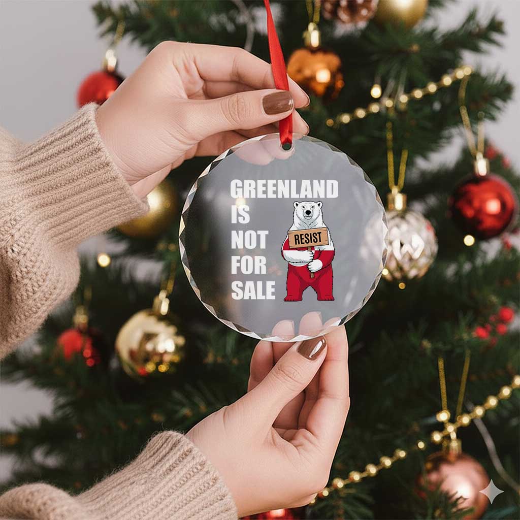 Greenland Not For Sale Crystal Glass Ornament Anti Authoritarian Political Gag Gift