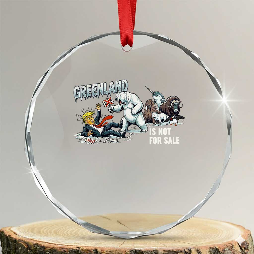 Greenland Not For Sale Crystal Glass Ornament Political Humor Gift