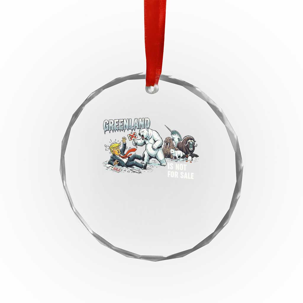 Greenland Not For Sale Crystal Glass Ornament Political Humor Gift