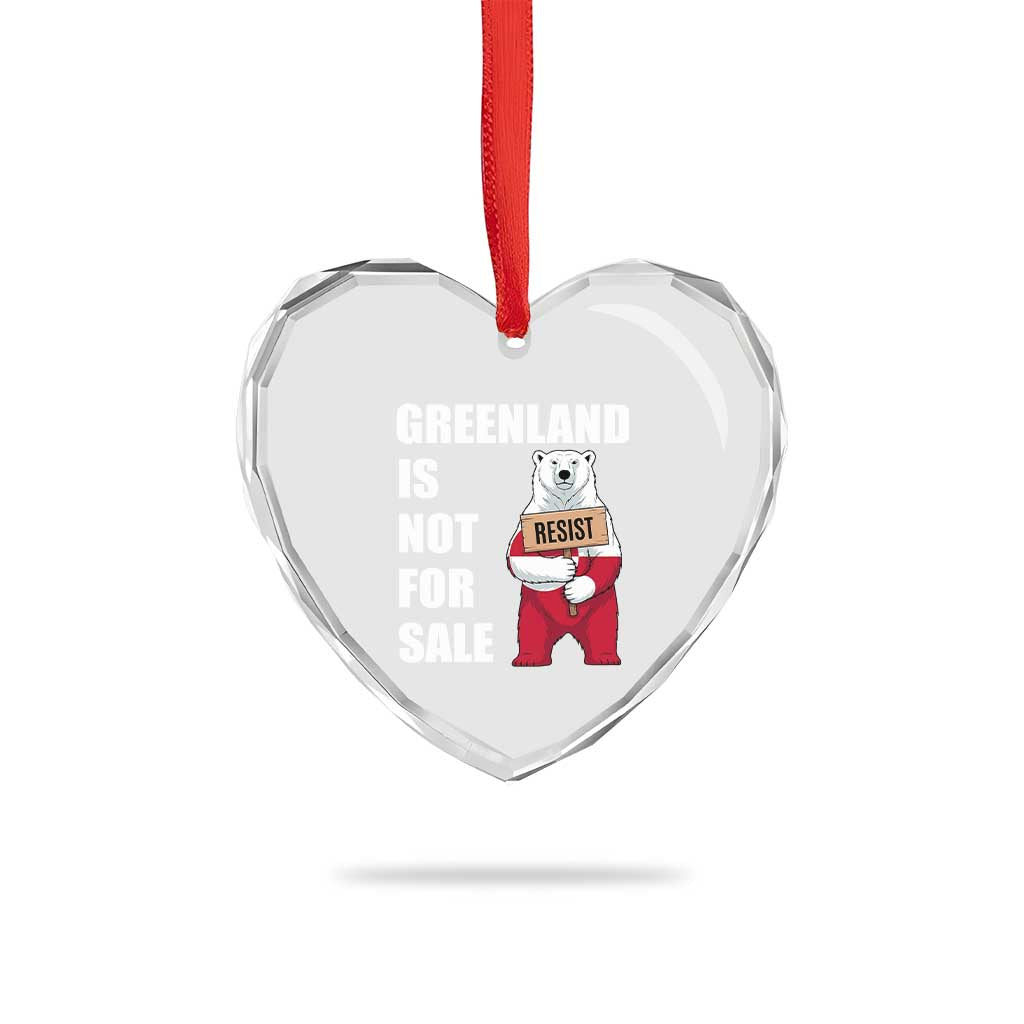 Greenland Not For Sale Heart Crystal Glass Ornament Anti Authoritarian Political Gag Gift