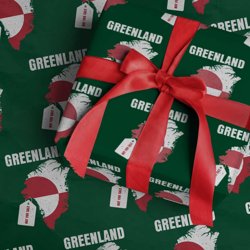 Greenland Not For Sale Patriotic Wrapping Paper Roll Grunge Flag and Price Tag Protest