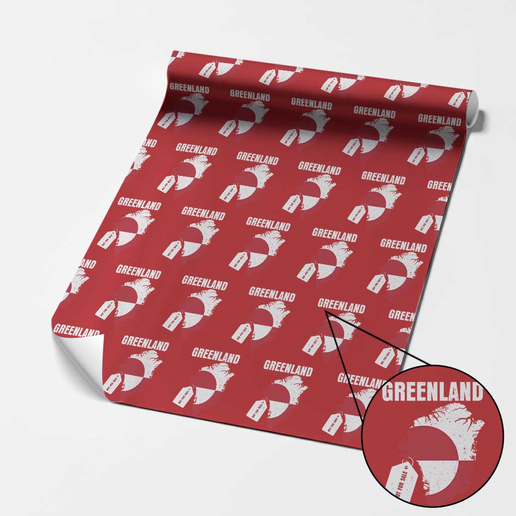 Greenland Not For Sale Patriotic Wrapping Paper Roll Grunge Flag and Price Tag Protest